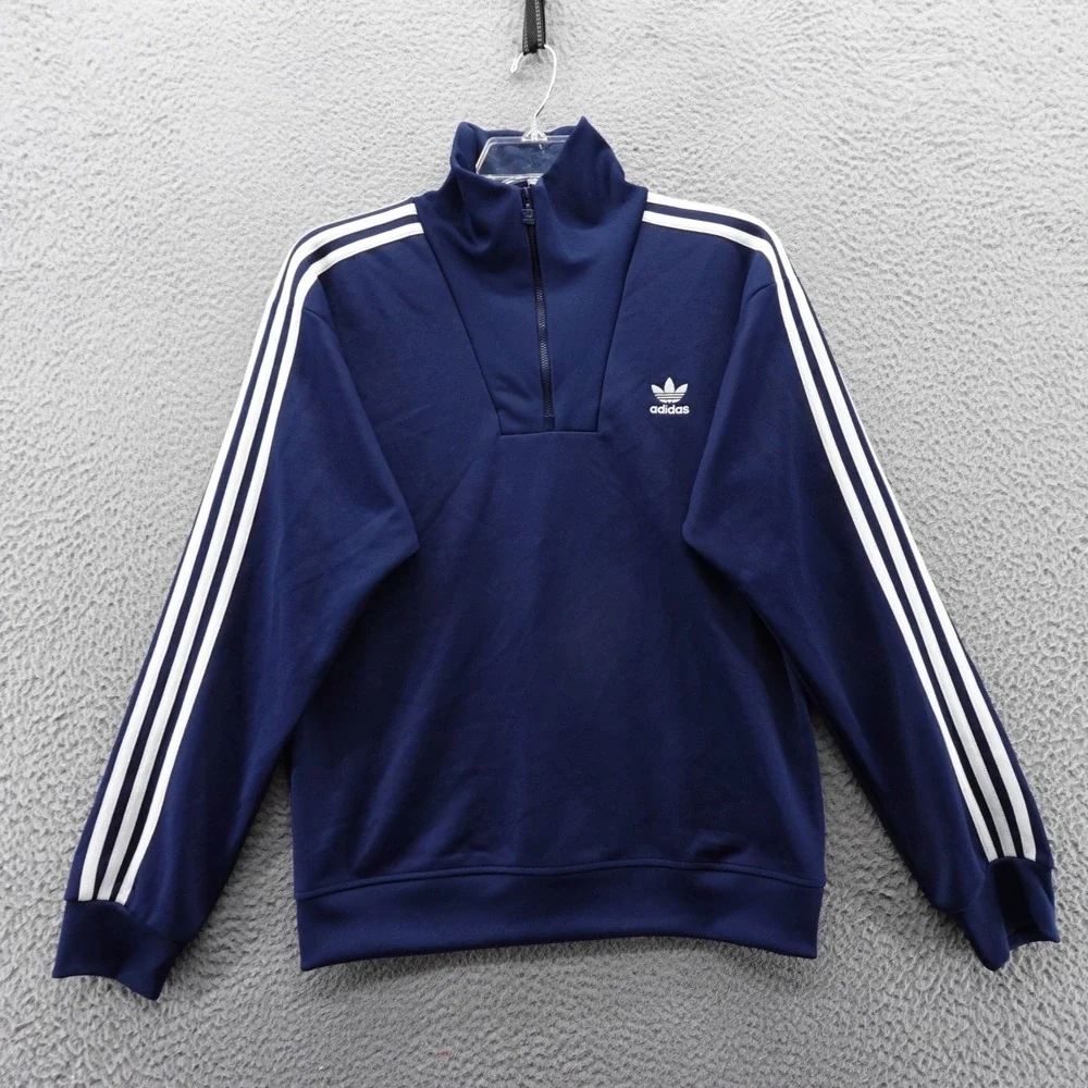 Adidas Funnelneck Originals 3 Stripes Pullover Sweatshirt Mens Small 1/4 Zip NWT